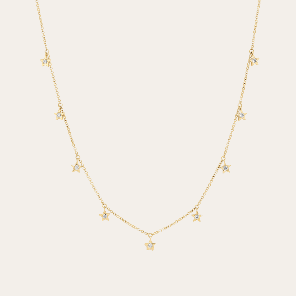 Golden Diamond Star Shaker Necklace