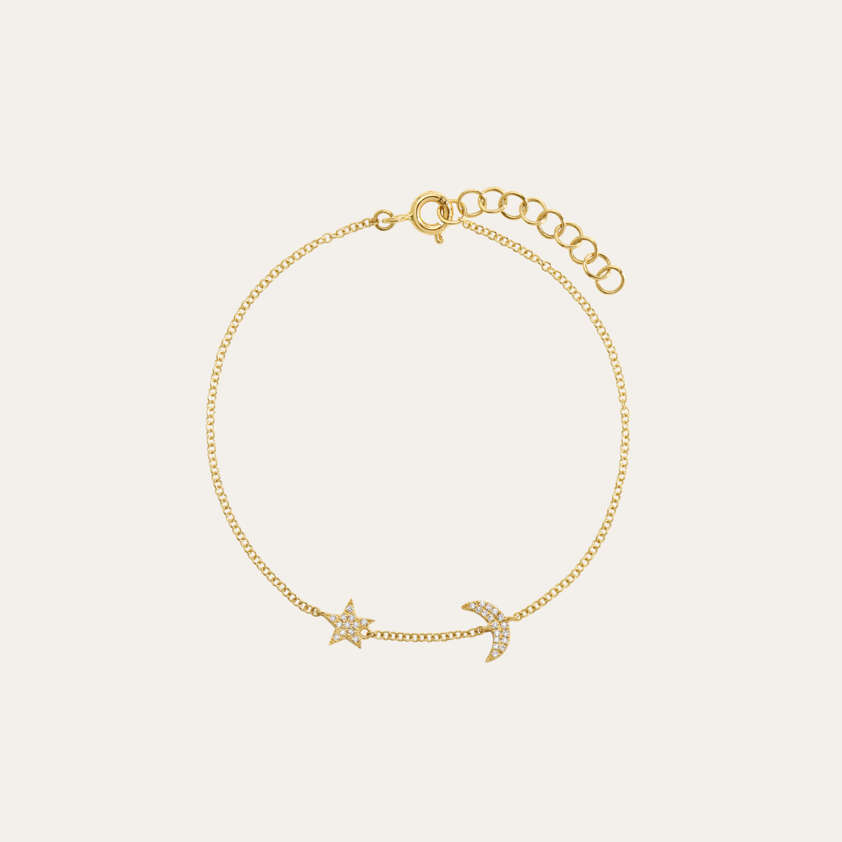 Stellar Diamond Star and Moon Bracelet